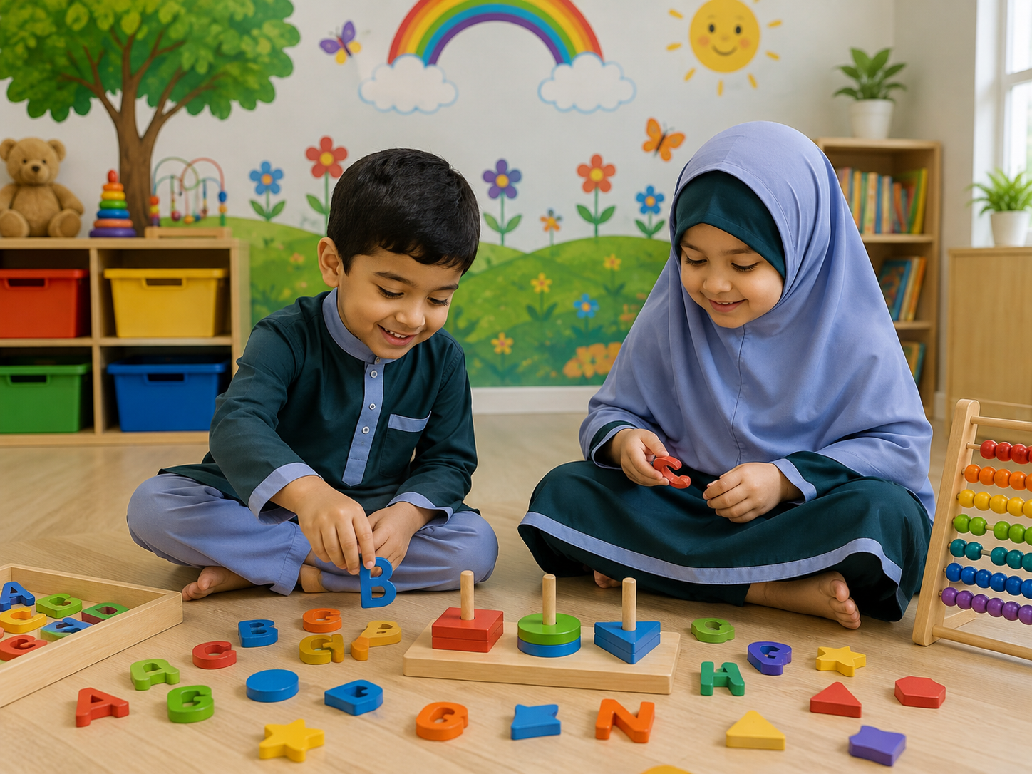 Kids learning and playing